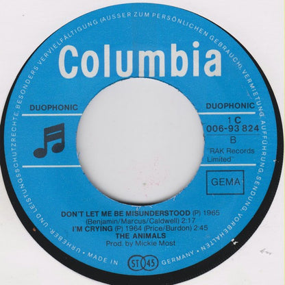 The Animals : The House Of The Rising Sun / Don't Let Me Be Misunderstood / I'm Crying (7")
