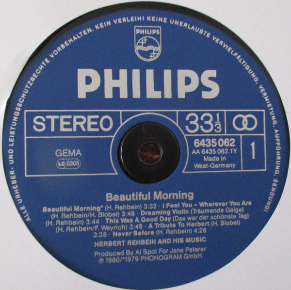 Herbert Rehbein And His Music* : Beautiful Morning (LP, Album)