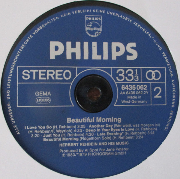 Herbert Rehbein And His Music* : Beautiful Morning (LP, Album)