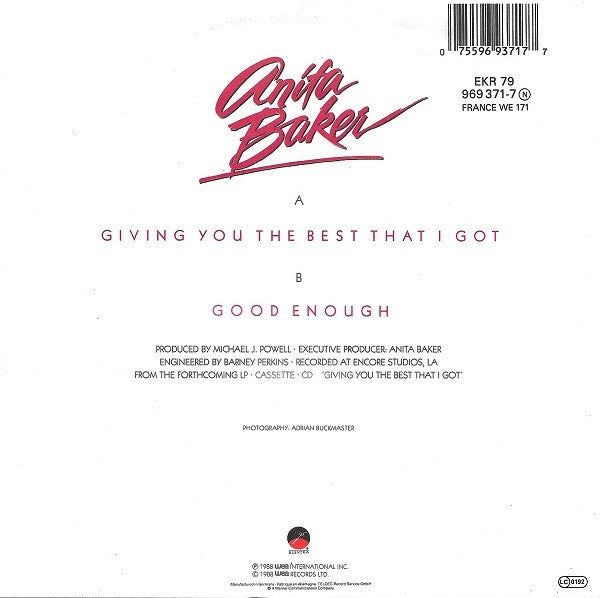 Anita Baker : Giving You The Best That I Got (7")