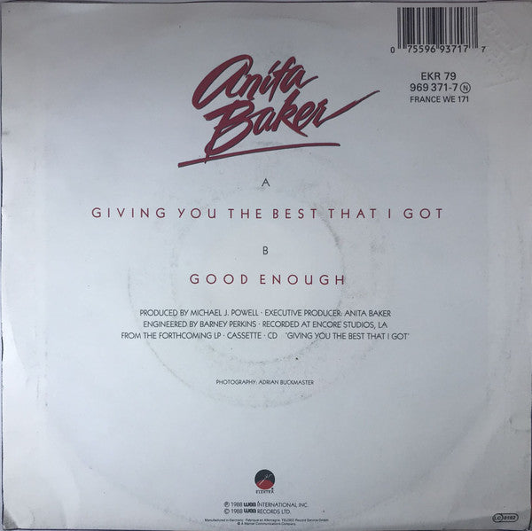 Anita Baker : Giving You The Best That I Got (7")