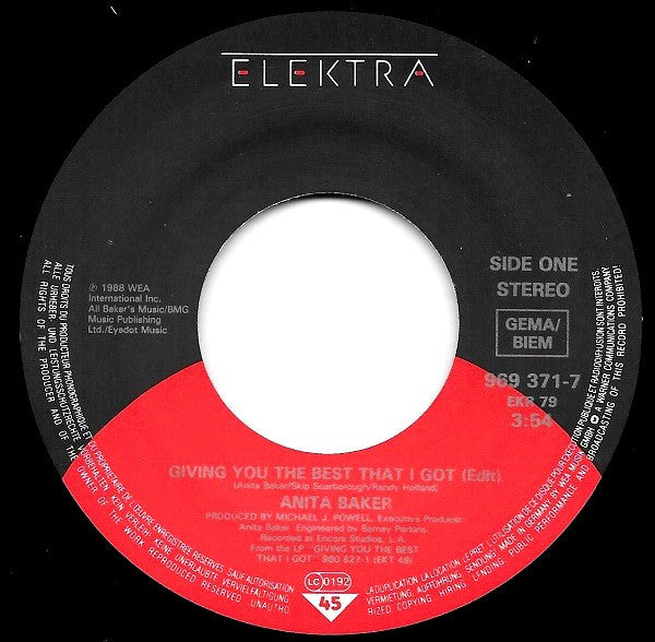 Anita Baker : Giving You The Best That I Got (7")