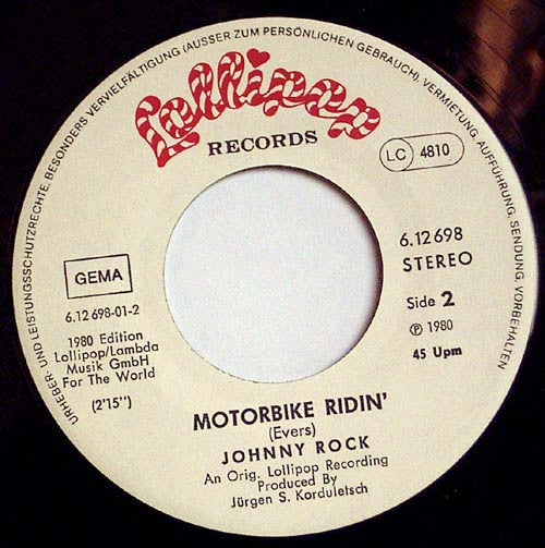 Johnny Rock (2) : California Sun / Motorbike Ridin' (7", Single)