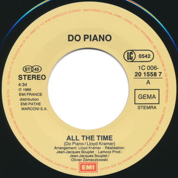 Do Piano : All The Time (7", Single)