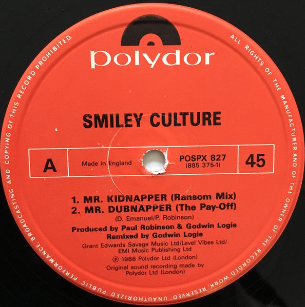 Smiley Culture : Mr Kidnapper (12")