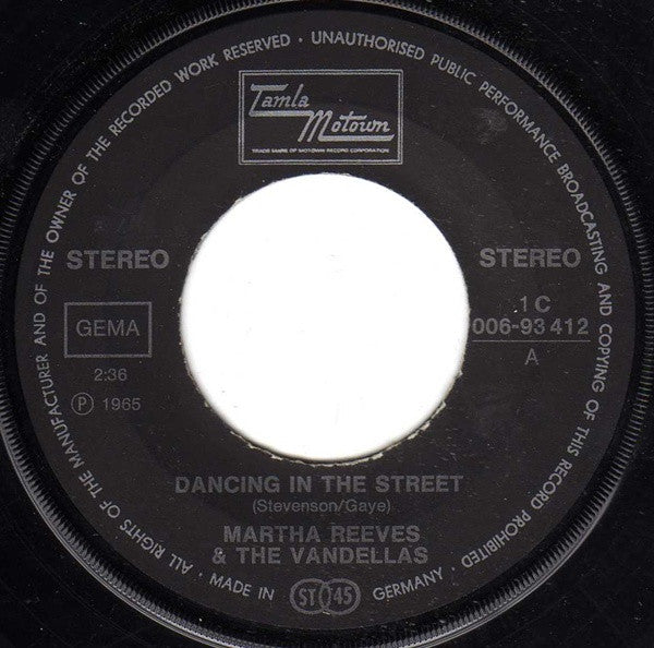 Martha Reeves & The Vandellas : Dancing In The Street / Jimmy Mack (7", Single)