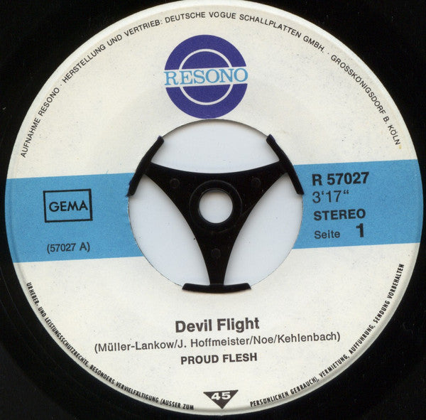 Proud Flesh : Devil Flight / Blind (7", Single)