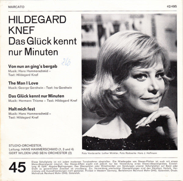 Hildegard Knef : Das Glück Kennt Nur Minuten (7", EP)
