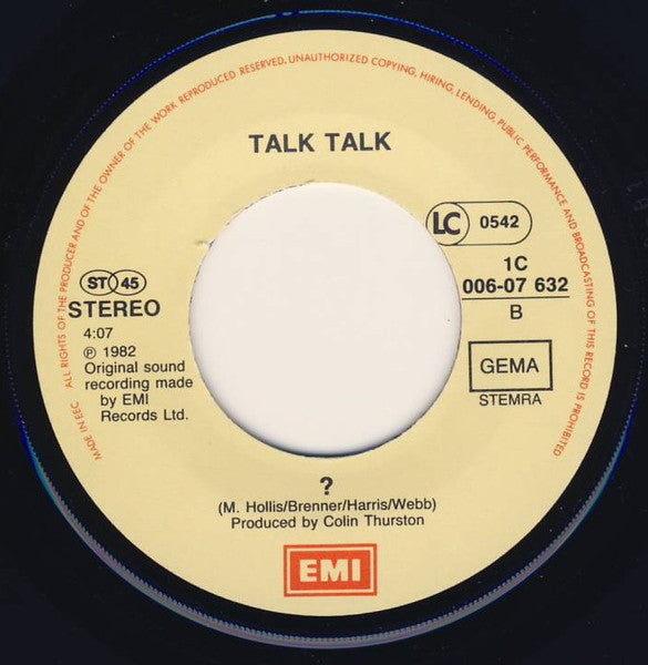 Talk Talk : Talk Talk (7", Single)