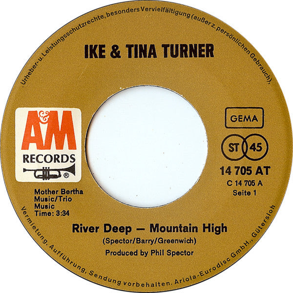 Ike & Tina Turner : River Deep - Mountain High / Save The Last Dance For Me (7", Single)