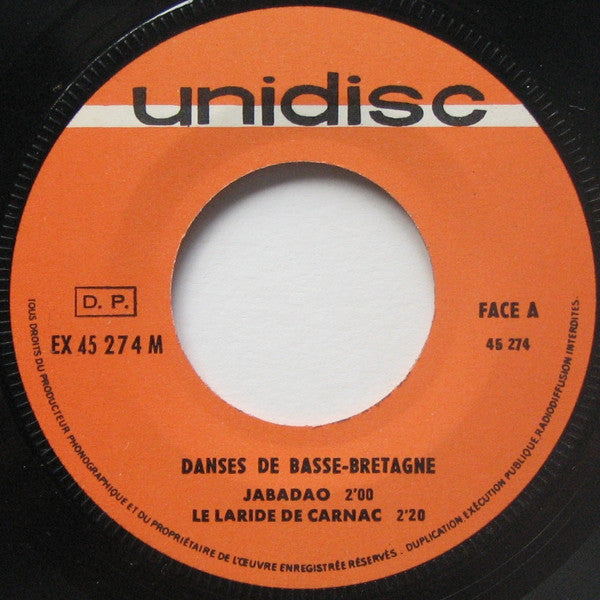 Michel Bozec, Roger Lostanlen, Pierre-Yves Moign : Danses De Basse Bretagne (7", EP)