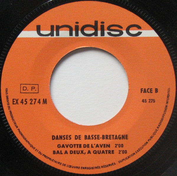 Michel Bozec, Roger Lostanlen, Pierre-Yves Moign : Danses De Basse Bretagne (7", EP)