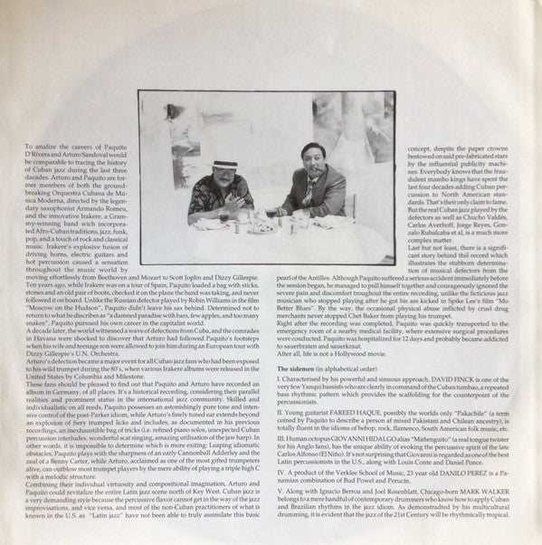 Paquito D'Rivera & Arturo Sandoval : Reunion (LP)