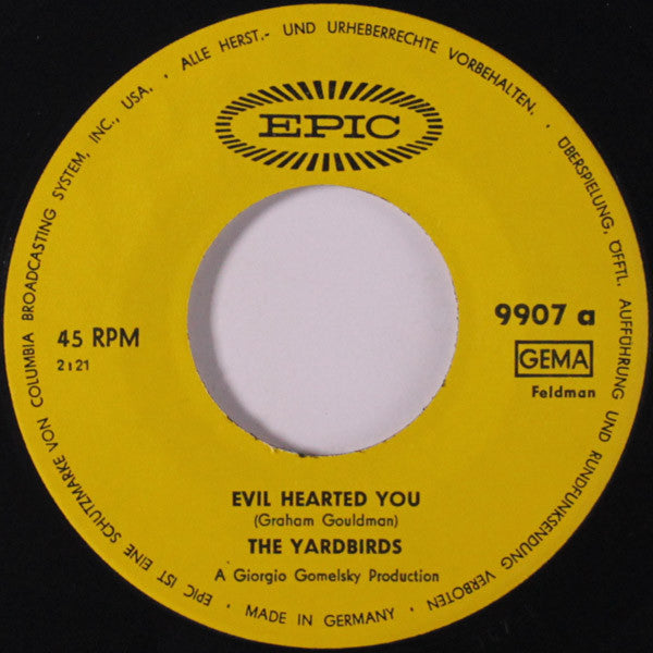 The Yardbirds : Evil Hearted You (7", Single, Mono)