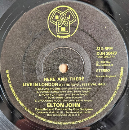 Elton John : Here And There (LP, Album)