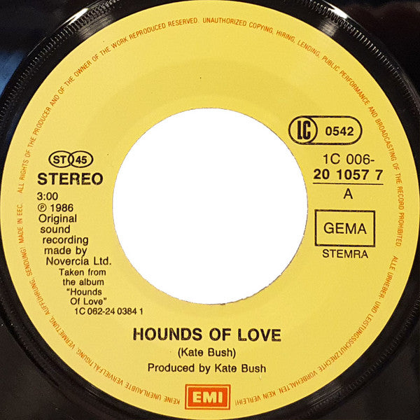 Kate Bush : Hounds Of Love (7", Single)