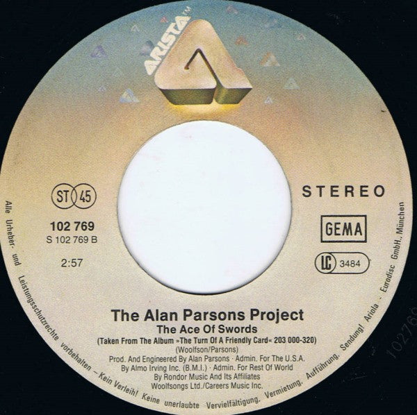The Alan Parsons Project : Games People Play (7", Single)