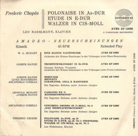 Frederic Chopin*, Leo Nadelmann : Polonaise As-Dur Op. 53 / Etude In E-Dur Op. 10/3 (7", EP)
