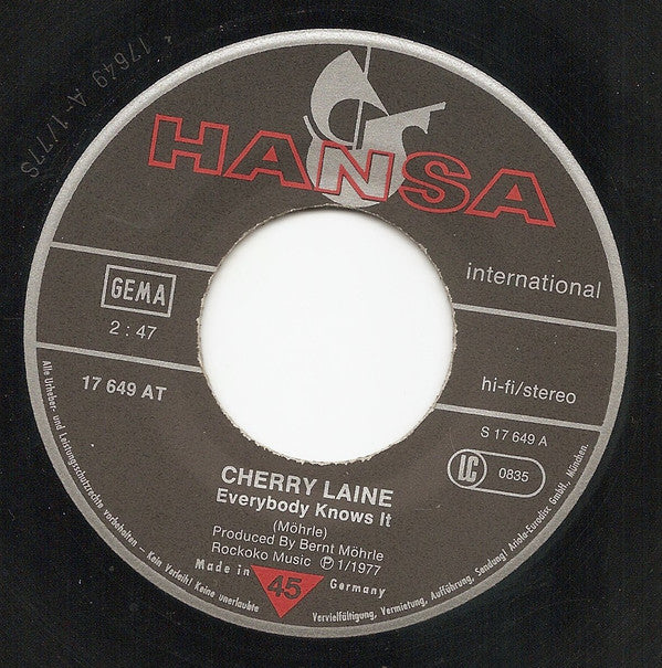 Cherry Laine : Everybody Knows It  (7", Single)