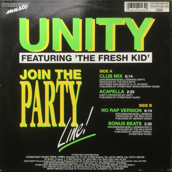 Unity (2) Featuring The Fresh Kid : Join The Party Line ! (12")