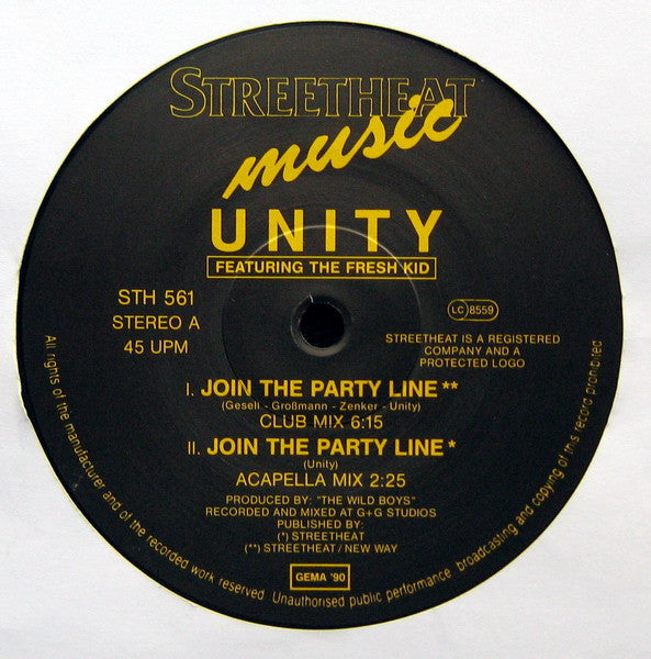 Unity (2) Featuring The Fresh Kid : Join The Party Line ! (12")