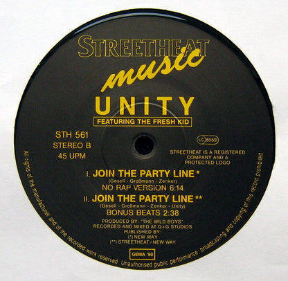 Unity (2) Featuring The Fresh Kid : Join The Party Line ! (12")