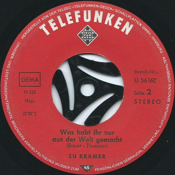 Su Kramer : Wie Das Wasser, So Fliesst Die Zeit (7", Single)