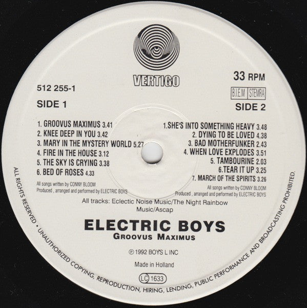 Electric Boys : Groovus Maximus (LP, Album)