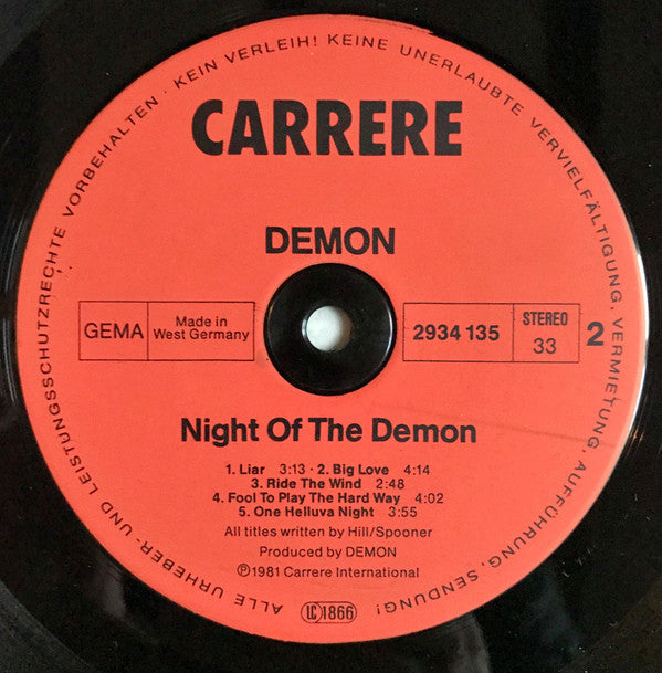 Demon (4) : Night Of The Demon (LP, Album)