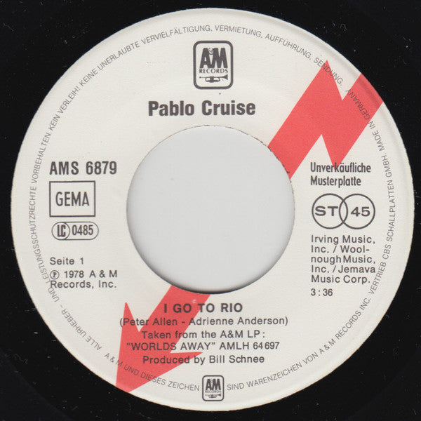Pablo Cruise : I Go To Rio (7", Single, Promo)