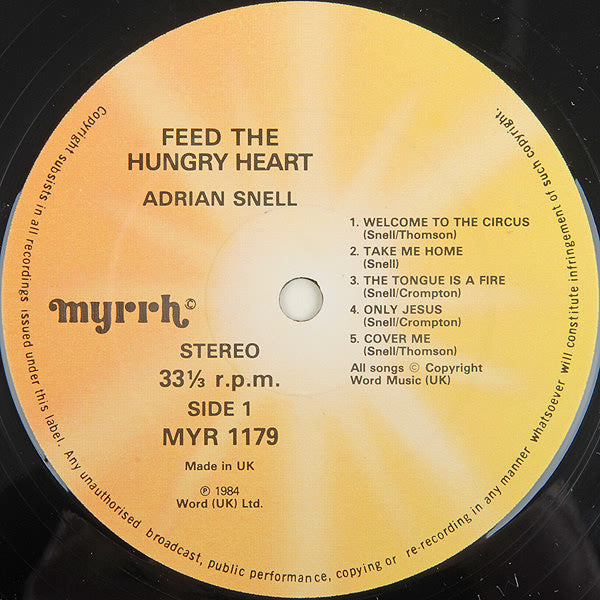 Adrian Snell : Feed The Hungry Heart (LP, Album)