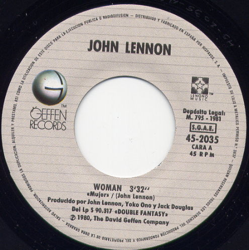 John Lennon : Woman (7", Single)