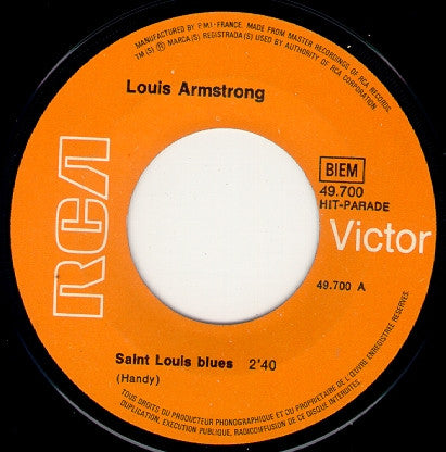 Louis Armstrong : Saint Louis Blues / Basin Street Blues (7")