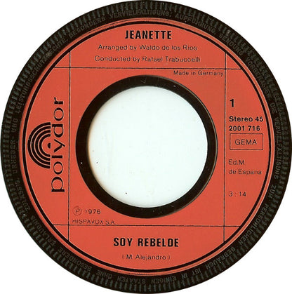 Jeanette (6) : Soy Rebelde (7", Single)