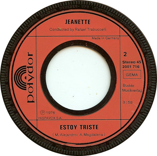 Jeanette (6) : Soy Rebelde (7", Single)