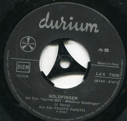 Fausto Papetti : Goldfinger / Per Un Pugno Di Dollari (7", Single, Mono)