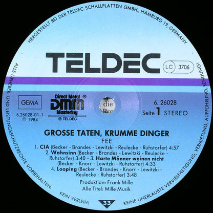 FEE : Große Taten - Krumme Dinger (LP, Album)