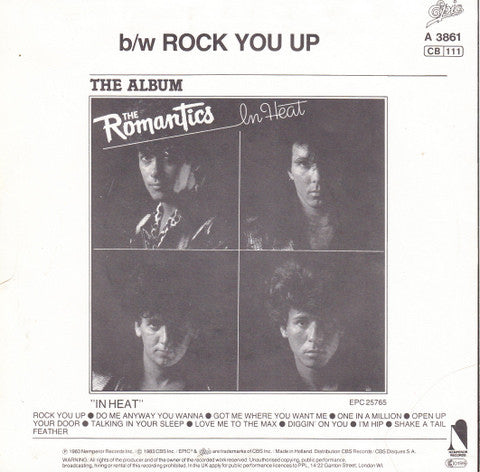 The Romantics : Talking In Your Sleep (7", Single)