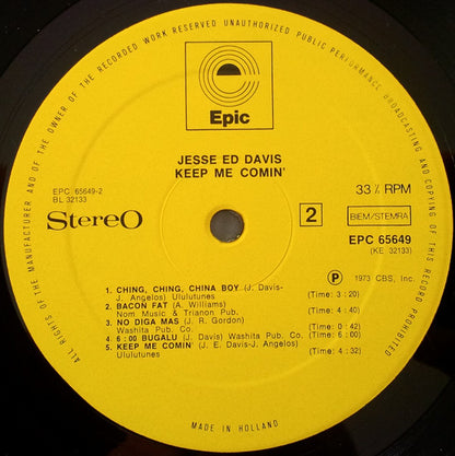 Jesse "Ed" Davis* : Keep Me Comin' (LP, Album)