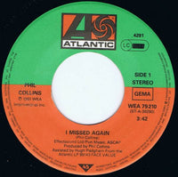 Phil Collins : I Missed Again (7", Single)