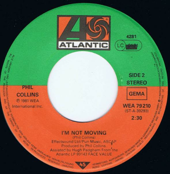 Phil Collins : I Missed Again (7", Single)