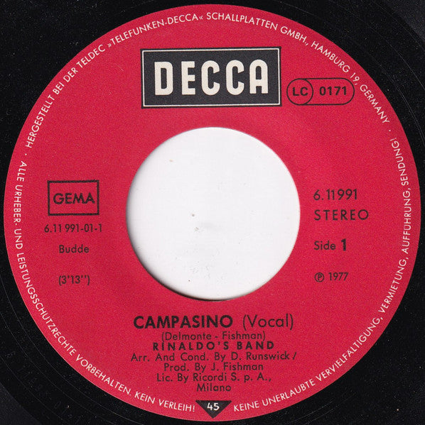 Rinaldo's Band : Campasino (7", Single)