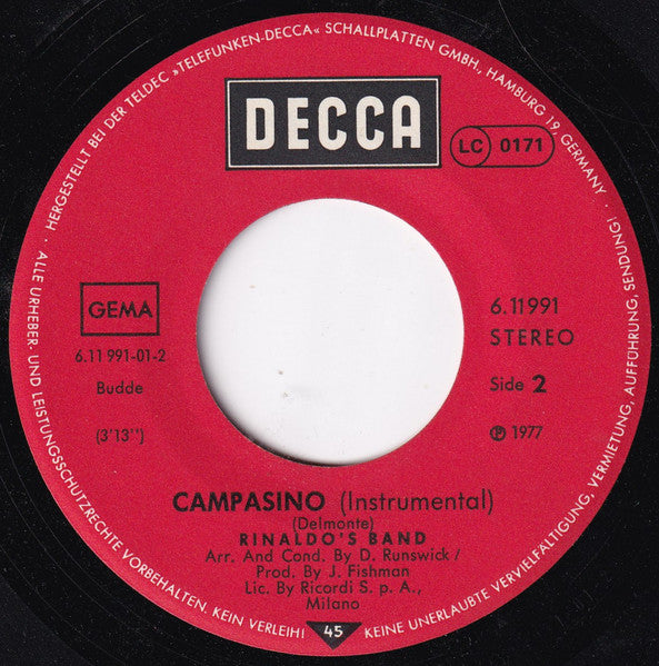 Rinaldo's Band : Campasino (7", Single)