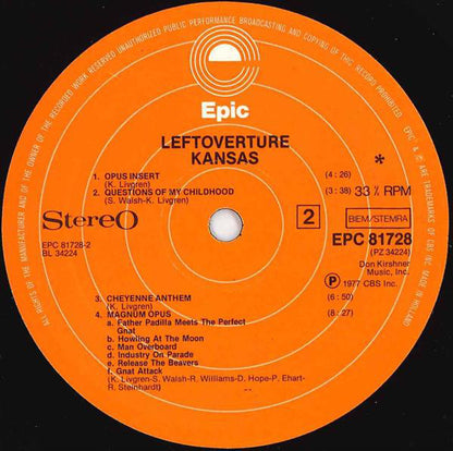 Kansas (2) : Leftoverture (LP, Album)