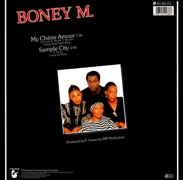 Boney M. : My Chérie Amour (U.S. Club-Mix - Special Extended) (12", Maxi, Promo)