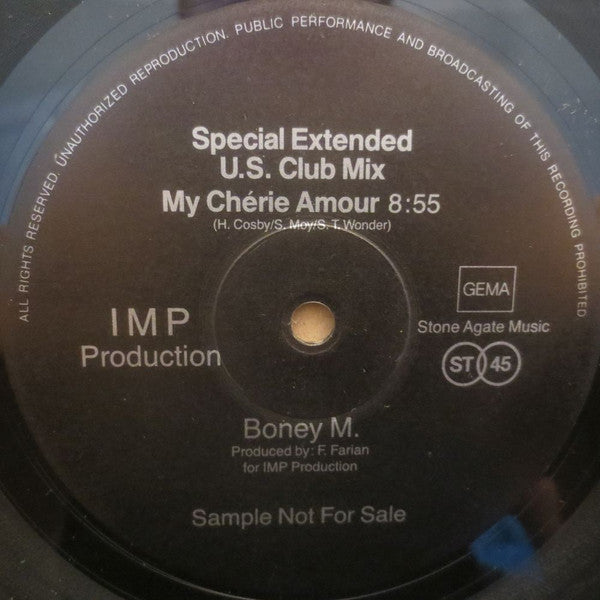 Boney M. : My Chérie Amour (U.S. Club-Mix - Special Extended) (12", Maxi, Promo)