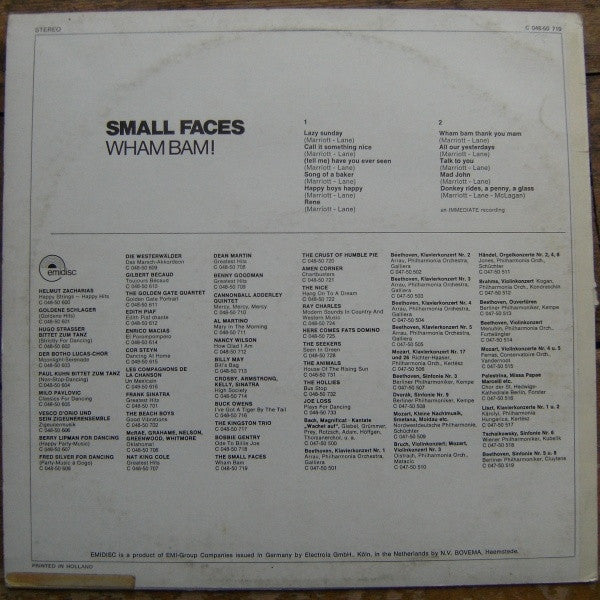 Small Faces : Wham Bam! (LP, Comp)