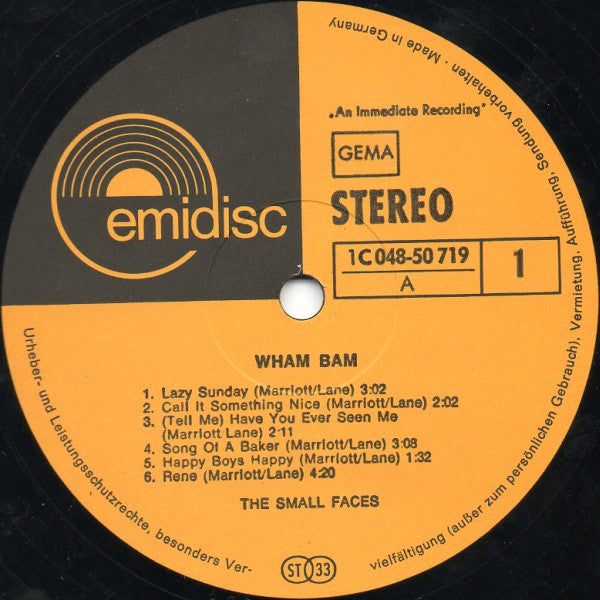 Small Faces : Wham Bam! (LP, Comp)