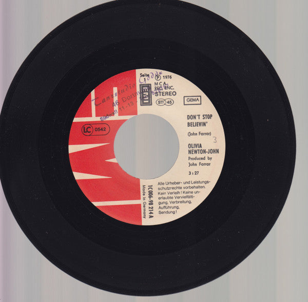 Olivia Newton-John : Don't Stop Believin' (7")