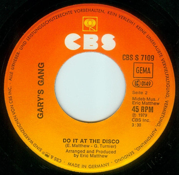 Gary's Gang : Keep On Dancin' (7", Single)